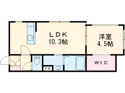 マレッセ・クローネ(1LDK/1階)の間取り写真