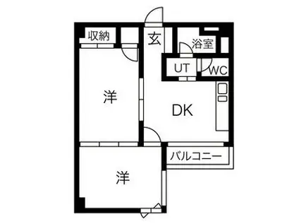 第7スカイパレス(2DK/4階)の間取り写真
