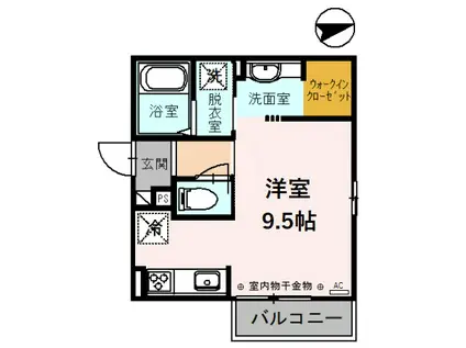 アルテア(ワンルーム/2階)の間取り写真