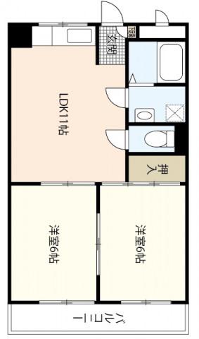 アルファさくら(2LDK/6階)の間取り写真