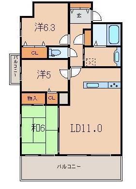 リアルスウィート福島駅前(3LDK/5階)の間取り写真
