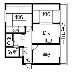 コーポ大野(3DK/3階)の間取り写真