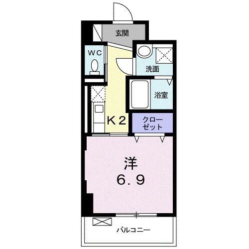 パークサイド K(1K/7階)の間取り写真