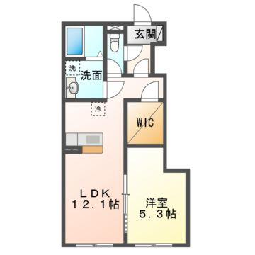 久居野村町アパート(1LDK/1階)の間取り写真