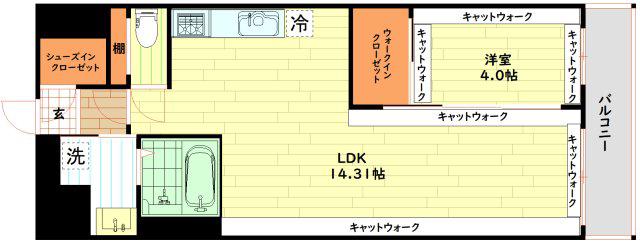 LEGALAND猫 MIYAKOJIMA(1LDK/4階)の間取り写真
