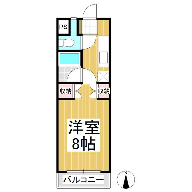 サウサリートイン上田(1K/2階)の間取り写真
