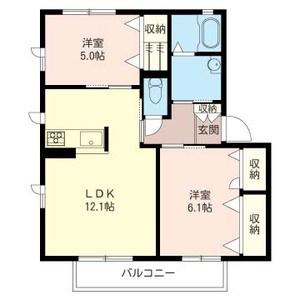 サニーグレイス(2LDK/1階)の間取り写真