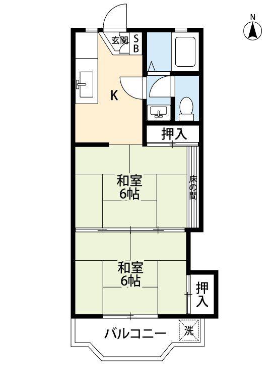 京町レガセ(2K/2階)の間取り写真