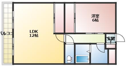 ニューマリッチ雄(2DK/3階)の間取り写真