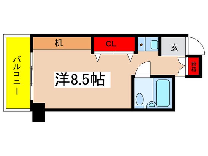 CRESCENT COURT KAWASAKI(ワンルーム/2階)の間取り写真