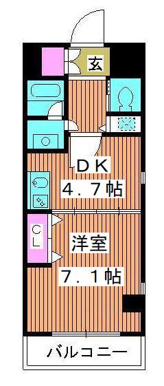 オーキッドレジデンス板橋(1DK/8階)の間取り写真