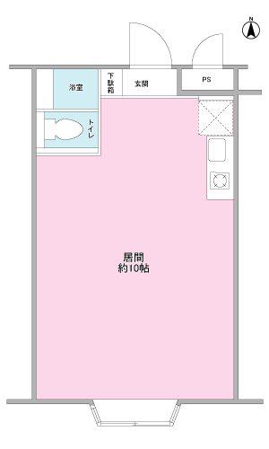 静鉄音羽ビル(ワンルーム/3階)の間取り写真