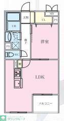 THE MANOR KYODO(1LDK/1階)の間取り写真