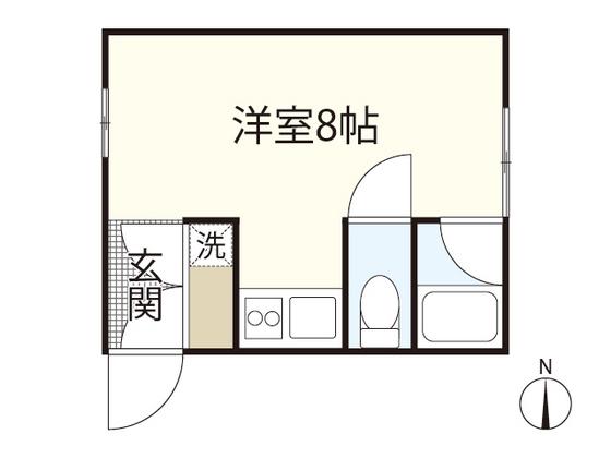 細川ビル(ワンルーム/4階)の間取り写真