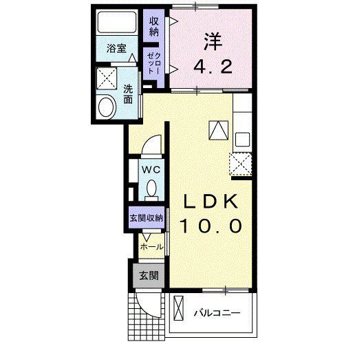 アダージォ(1LDK/1階)の間取り写真