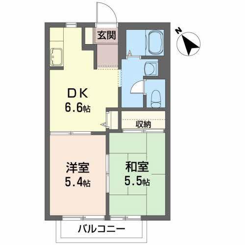 サンクスG(2DK/1階)の間取り写真