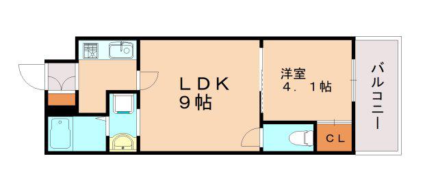 AXIA CITY 兵庫(1LDK/2階)の間取り写真