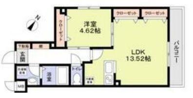 ミリアビタ大森台(1LDK/1階)の間取り写真