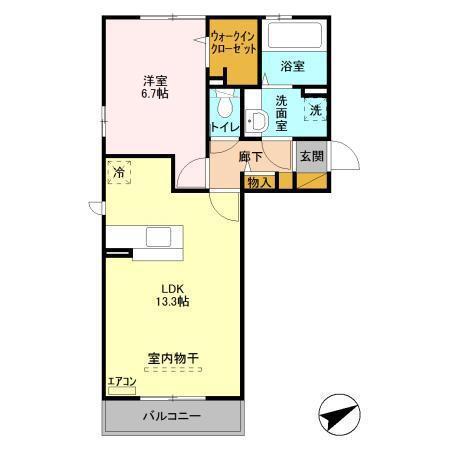 メゾン陽光台(1LDK/2階)の間取り写真