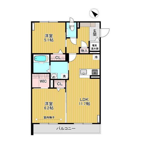 ベレオプラス八山田(2LDK/1階)の間取り写真