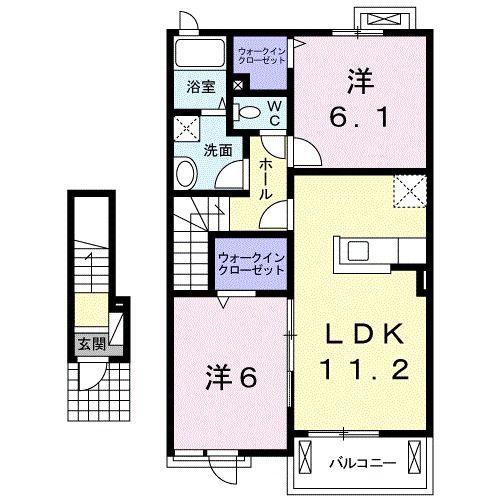 CA・CALOT I(2LDK/2階)の間取り写真