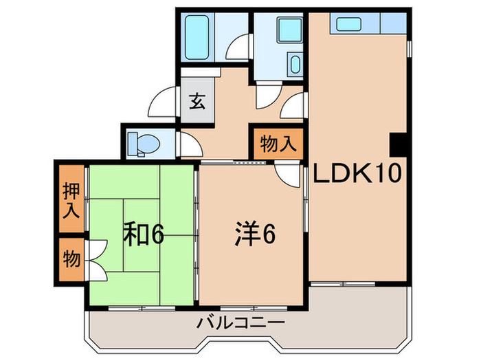 白川台ステイツ(2LDK/3階)の間取り写真