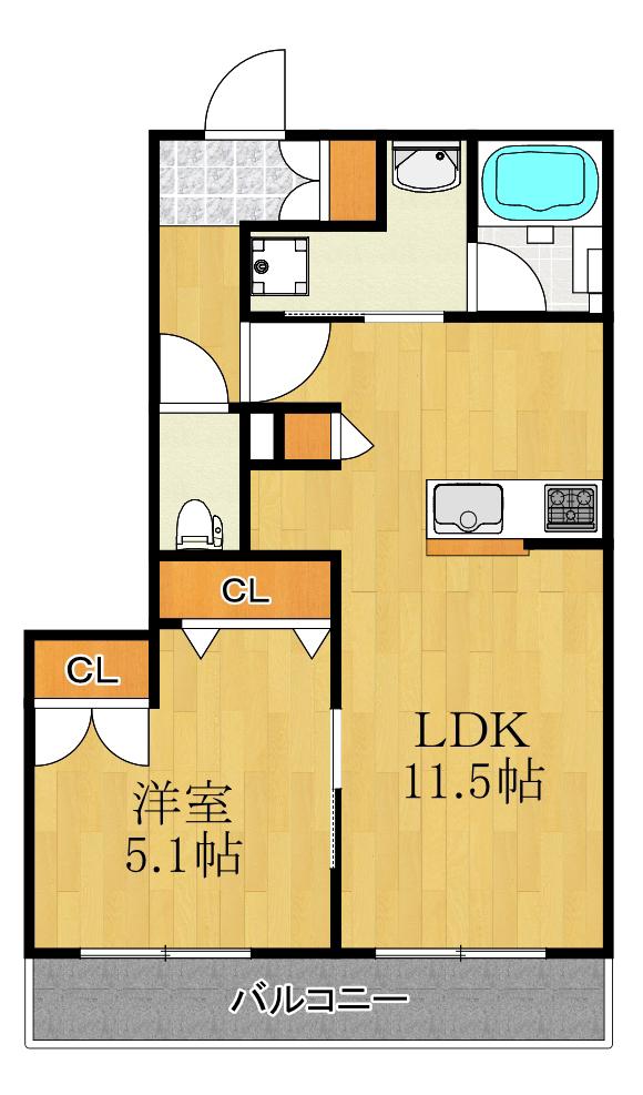 MAISON NOIR(1LDK/3階)の間取り写真