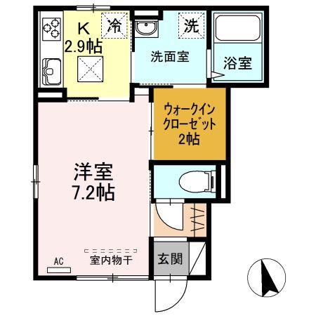 セジュールファミリア(1K/1階)の間取り写真