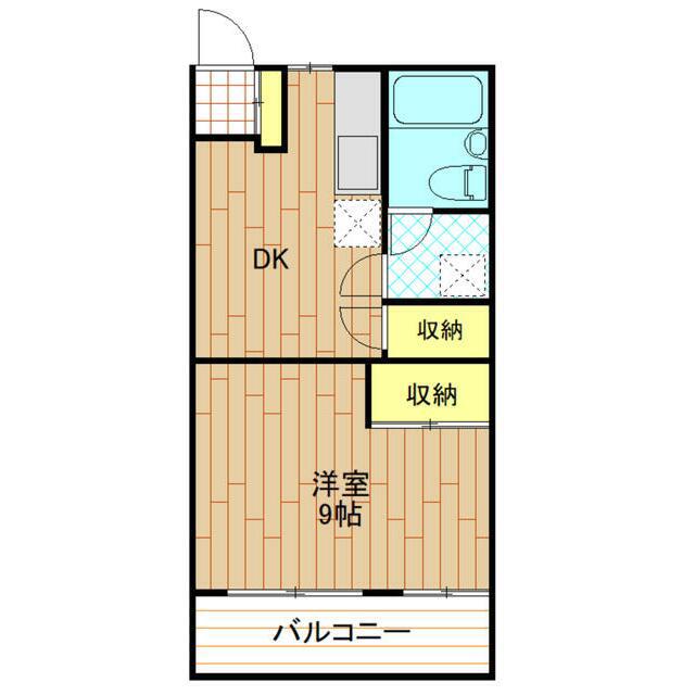 ジュネス旭(1DK/1階)の間取り写真