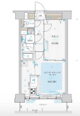 フュージョナル浅草FOREST(1LDK/4階)の間取り写真