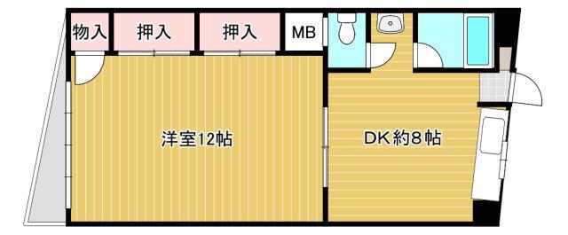 箕面アトラス(1LDK/4階)の間取り写真