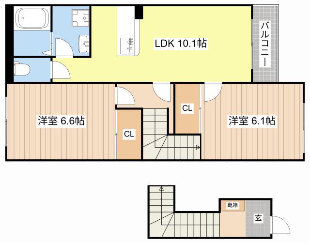 マミーユ(2LDK/2階)の間取り写真