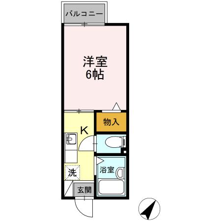 JR東海道本線 静岡駅 徒歩12分 2階建 築38年(1K/2階)の間取り写真
