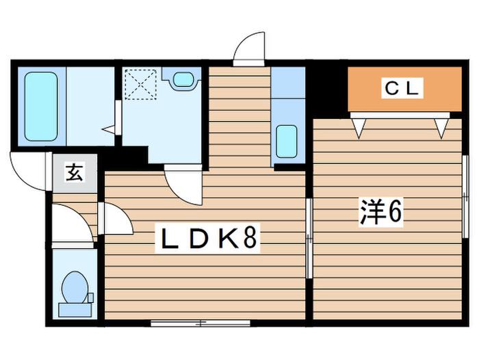 L・A平岸(1LDK/3階)の間取り写真