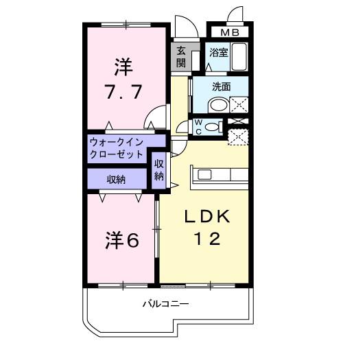 プラティーノ・S(2LDK/1階)の間取り写真