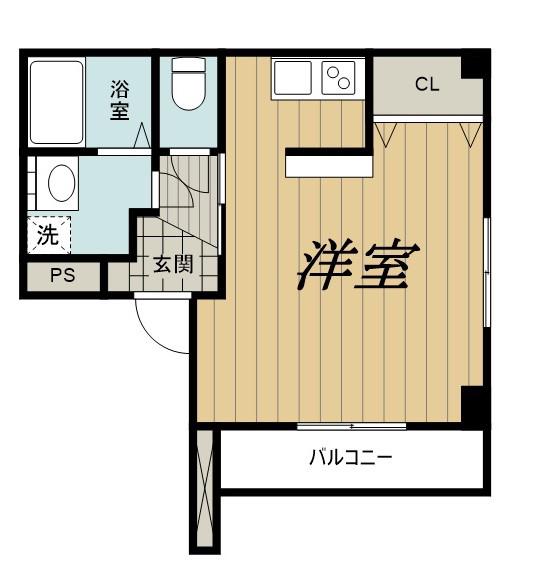 リベルテプレジール蘇我(1K/4階)の間取り写真