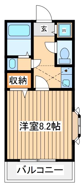 シエル ドゥ レーヴ(1K/2階)の間取り写真