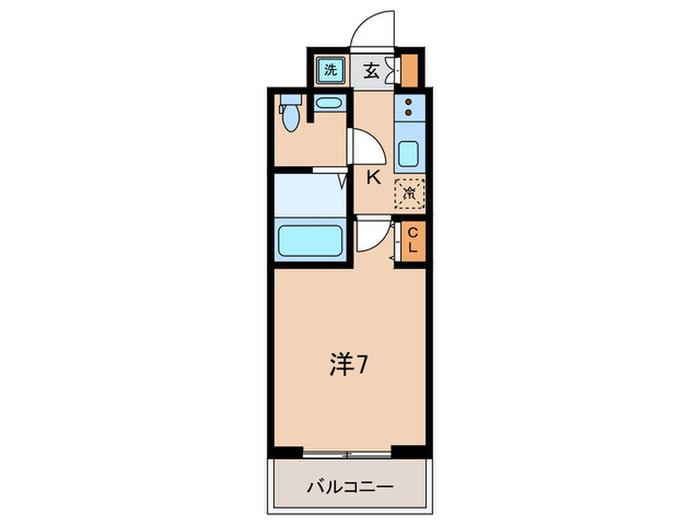 レジディア蒲田(1K/6階)の間取り写真