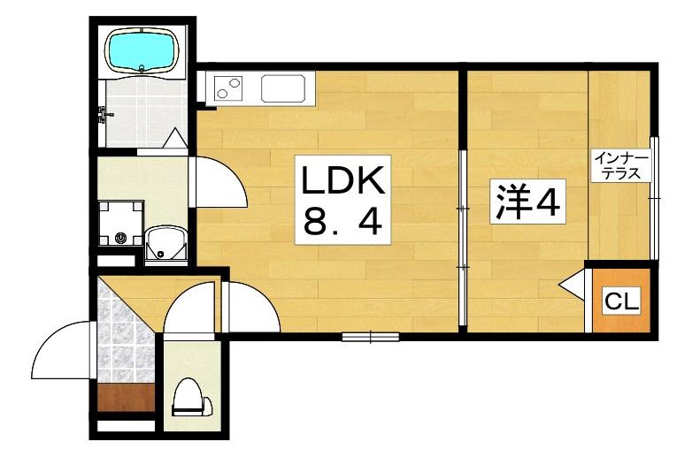 アムールシトラス(1LDK/1階)の間取り写真