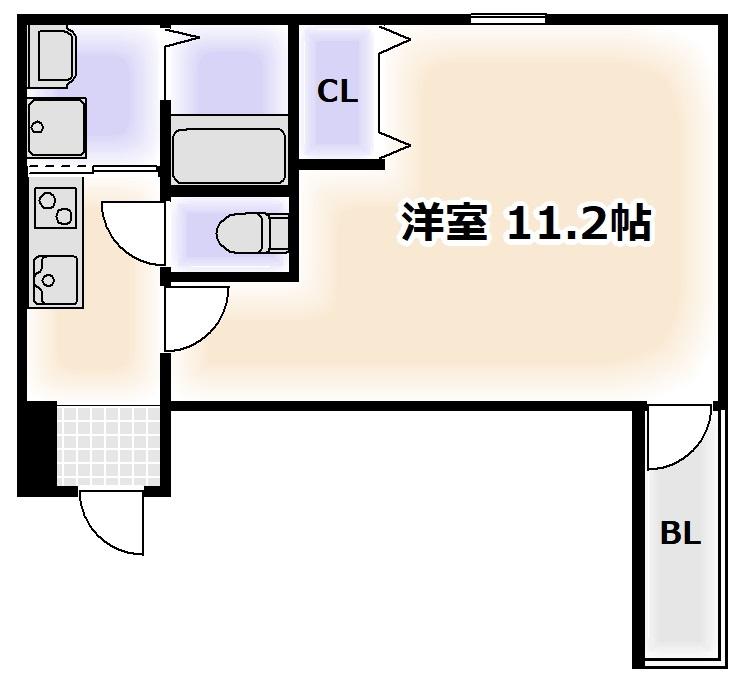 フジパレス阿倍野丸山通II番館(1K/2階)の間取り写真