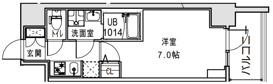 S-RESIDENCE福島ALOVITA(1K/4階)の間取り写真