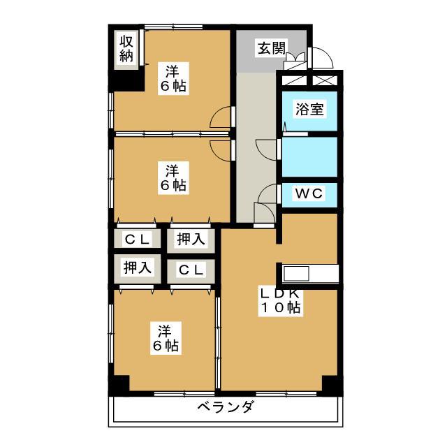 コンベナリー八幡A(3LDK/2階)の間取り写真