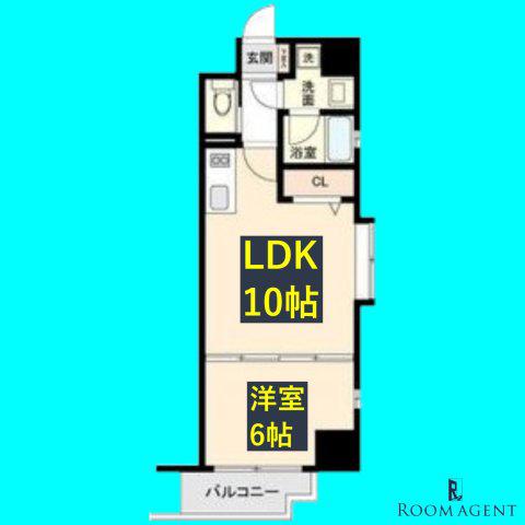 H-F名駅北レジデンスイースト(1LDK/8階)の間取り写真
