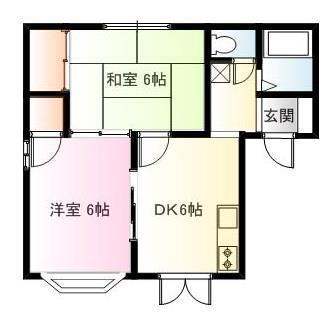 レジデンス京町(2DK/1階)の間取り写真