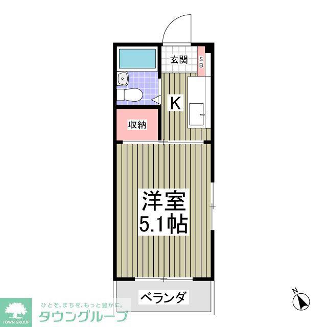 シャートール田口戸塚I棟(1K/3階)の間取り写真