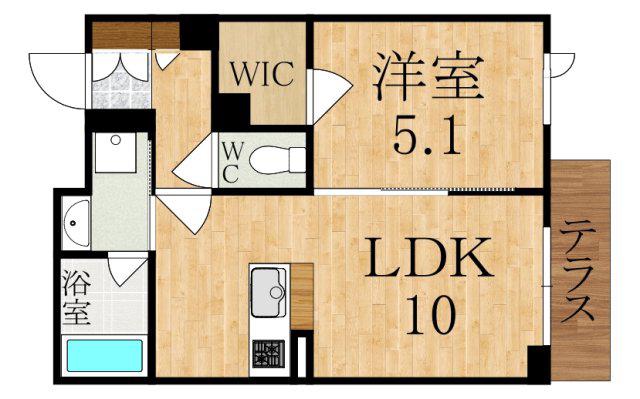 シャーメゾンアサヒIV(1LDK/1階)の間取り写真