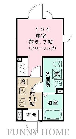 STRIPES 豪徳寺(1K/1階)の間取り写真