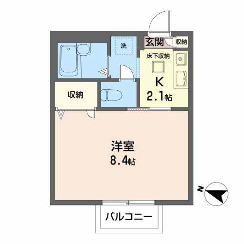 ハーモニィ台原(1K/1階)の間取り写真
