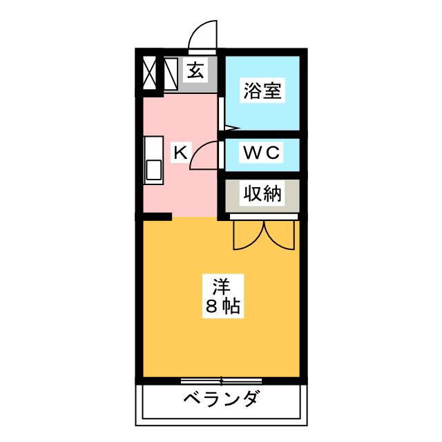 コスモス24(1K/1階)の間取り写真