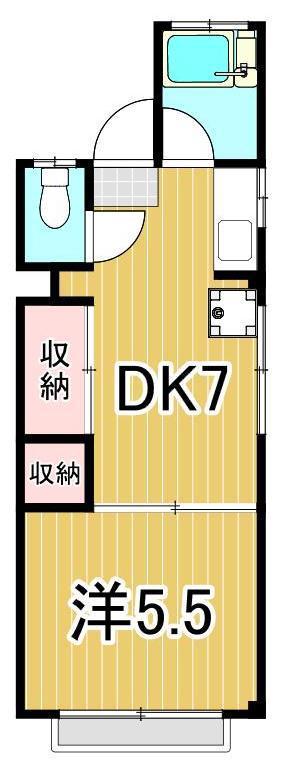 第一久松マンション(1DK/2階)の間取り写真
